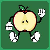 vector illustration of a cartoon fruit character with legs and arms