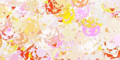 Light Pink, Yellow vector background with polygonal forms.