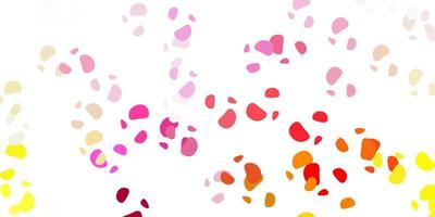 Light pink, yellow vector pattern with abstract shapes.