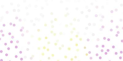 Light pink, yellow vector doodle pattern with flowers.