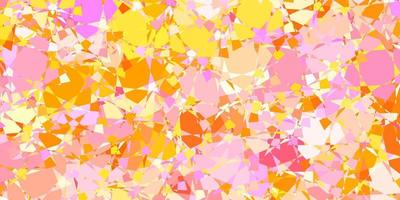 Dark Pink, Yellow vector pattern with polygonal shapes.