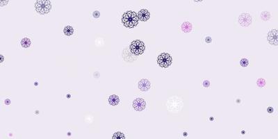 Light purple vector natural backdrop with flowers.