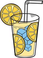 Hand Drawn lemon juice illustration vector