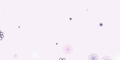 Light Purple, Pink vector doodle background with flowers.