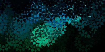 Dark blue, green vector background with triangles.