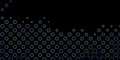 Dark BLUE vector background with bubbles.