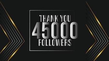 usuario gracias celebrar de 45000 suscriptores y seguidores. 45k seguidores gracias vector