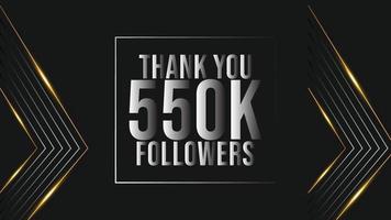 plantilla de celebración 550000 suscriptores para redes sociales. 550k seguidores gracias vector