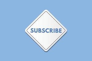 subscribe text Button. subscribe Sign Icon Label Sticker Web Buttons vector