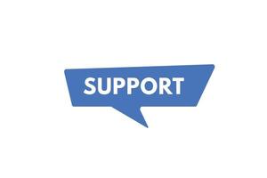 support text Button. support Sign Icon Label Sticker Web Buttons vector