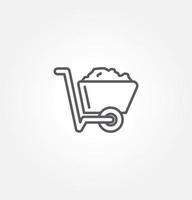 wheelbarrow icon vector illustration logo template for many purpose. Isolated on white background.