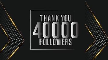 plantilla de celebración 40000 suscriptores para redes sociales. 40k seguidores gracias vector