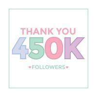 Thank you banner for social 450k friends and followers. Thank you 450000 followers vector