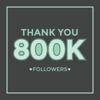 usuario gracias celebrar de 800000 suscriptores y seguidores. 800k seguidores gracias vector