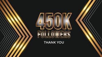 Thank you template for social media 450k followers, subscribers, like. 450000 followers vector