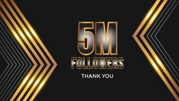 user Thank you celebrate of 5m subscribers and followers. 5m followers thank you vector