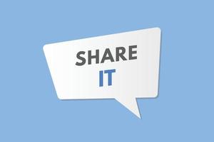 share it text Button. share it Sign Icon Label Sticker Web Buttons vector