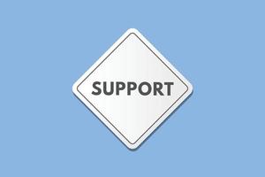 support text Button. support Sign Icon Label Sticker Web Buttons vector