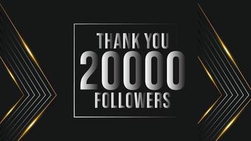 usuario gracias celebrar de 20000 suscriptores y seguidores. 20k seguidores gracias vector