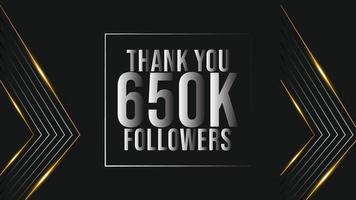 plantilla de celebración 650000 suscriptores para redes sociales. 650k seguidores gracias vector