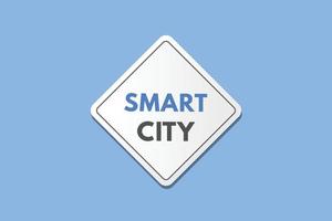smart city text Button. smart city Sign Icon Label Sticker Web Buttons vector