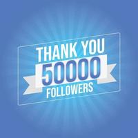 usuario gracias celebrar de 50000 suscriptores y seguidores. 50k seguidores gracias vector