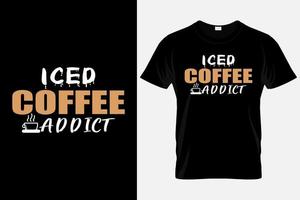 plantilla colorida de camiseta de tipografía de café helado vector