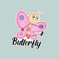 Beautiful colorful butterflies. Butterfly illustration for stickers or print. Butterfly vector design