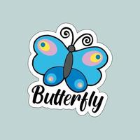 Beautiful colorful butterflies. Butterfly illustration for stickers or print. Butterfly vector design