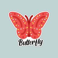 hermosas mariposas de colores. ilustración de mariposa para pegatinas o impresión. diseño de vector de mariposa