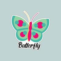 hermosas mariposas de colores. ilustración de mariposa para pegatinas o impresión. diseño de vector de mariposa