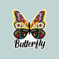 Beautiful colorful butterflies. Butterfly illustration for stickers or print. Butterfly vector design