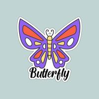 Beautiful colorful butterflies. Butterfly illustration for stickers or print. Butterfly vector design