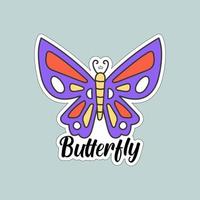 hermosas mariposas de colores. ilustración de mariposa para pegatinas o impresión. diseño de vector de mariposa