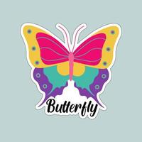 Beautiful colorful butterflies. Butterfly illustration for stickers or print. Butterfly vector design