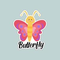 Beautiful colorful butterflies. Butterfly illustration for stickers or print. Butterfly vector design