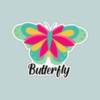 hermosas mariposas de colores. ilustración de mariposa para pegatinas o impresión. diseño de vector de mariposa