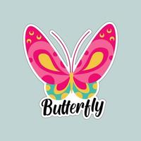 hermosas mariposas de colores. ilustración de mariposa para pegatinas o impresión. diseño de vector de mariposa