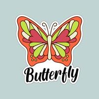 hermosas mariposas de colores. ilustración de mariposa para pegatinas o impresión. diseño de vector de mariposa