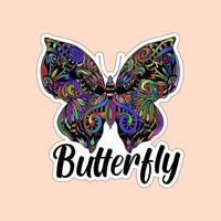 Beautiful colorful butterflies. Butterfly illustration for stickers or print. Butterfly vector design