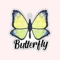 Beautiful colorful butterflies. Butterfly illustration for stickers or print. Butterfly vector design