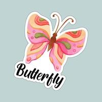 hermosas mariposas de colores. ilustración de mariposa para pegatinas o impresión. diseño de vector de mariposa