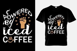 Iced coffee typography t shirt colorful template vector