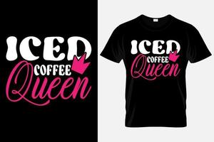 Iced coffee typography t shirt colorful template vector