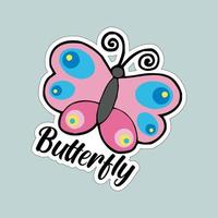 Beautiful colorful butterflies. Butterfly illustration for stickers or print. Butterfly vector design