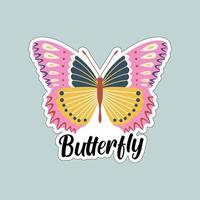 Beautiful colorful butterflies. Butterfly illustration for stickers or print. Butterfly vector design