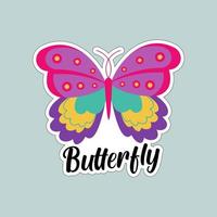 Beautiful colorful butterflies. Butterfly illustration for stickers or print. Butterfly vector design