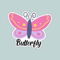 Beautiful colorful butterflies. Butterfly illustration for stickers or print. Butterfly vector design