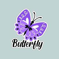 Beautiful colorful butterflies. Butterfly illustration for stickers or print. Butterfly vector design