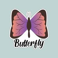 Beautiful colorful butterflies. Butterfly illustration for stickers or print. Butterfly vector design